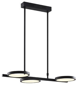 Nowoczesna lampa wisząca czarna z LED 3-stopniowy ściemniacz 3-światła - Vivé Nowoczesny Oswietlenie wewnetrzne