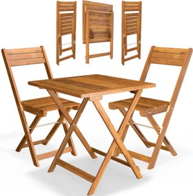 Meble balkonowe VITEK, 1+2, naturalny brąz Casaria