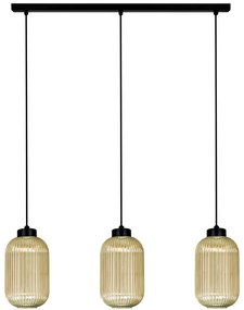 Wisząca lampa z trzema kloszami beżowa L6-N01