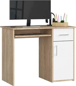 Biurko do komputera dąb sonoma + biały x H7-H59