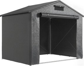 Outsunny Namiot garażowy 2,5x1,8 m Wodoodporny namiot garażowy z rolowanymi drzwiami na zamek okno wentylacyjne Ciemnoszary | Aosom PL