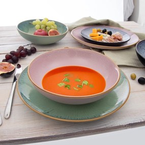 Różowy głęboki ceramiczny talerz ø 20,5 cm Glaze – Orion