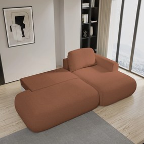 Masseno Narożnik NUVIRA z funkcją spania i pojemnikiem na pościel Narozniki L, Rozkładana sofa - Miedziany, QUELLE 54