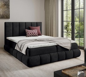 Czarne pikowane łóżko kontynentalne 5 rozmiarów A6-B23