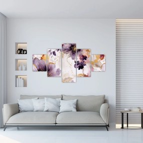 Obraz - Kwiaty akwarelowe (125x70 cm)