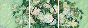 Obraz - Vincent van Gogh, Roses, reprodukcje (z zegarem) (90x30 cm)