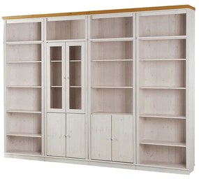 Biały regał z litego drewna sosnowego 370x223 cm Anita – Støraa