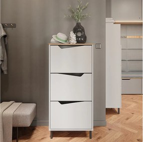 Wózek na buty biały/artystyczny 60x38x129.5 marelle