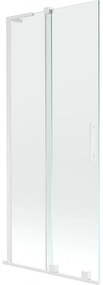 Mexen Velar L parawan nawannowy 2-skrzydłowy rozsuwany 85 x 150 cm, transparent, biały - 896-085-003-01-20