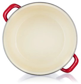 Banquet Garnek emaliowany z pokrywką Milton czerwony, 24 cm, 5,9 l