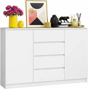 Biała komoda z szufladami i półkami K8-W53