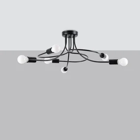 Żyrandol LEVAR 6 czarny SOLLUX  LIGHTING