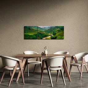 Obraz - Tarasy ryżowe II. (z zegarem) (90x30 cm)