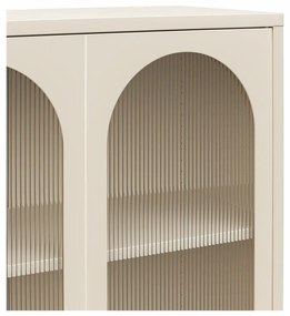 Kremowa metalowa witryna 80x186x40 cm Luna – Støraa