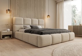 Łóżko tapicerowane Cloud 160x200 z pojemnikiem - jasny beż bukla Quelle 02