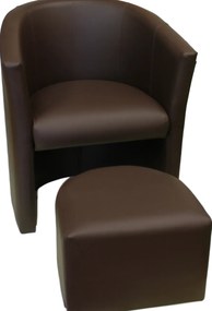 Fotel CLUB z podnóżkiem tkanina Eko skóra elegancki fotel relaksacyjny do salonu i gabinetu : Kolor tkaniny - EKO-SKÓRA - 19D