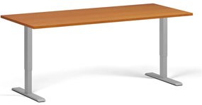 Biurko z regulacją wysokości, 180x80 cm, 2 silniki, szara podstawa, czereśnia