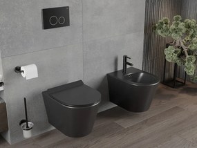 Mexen Rico miska wc Rimless z deską wolnoopadającą slim, duroplast, czarna mat - 30720185