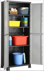 Szara dwudrzwiowa szafa gospodarcza A9-N05