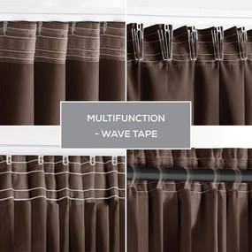 Restilo Zasłona Oxford Pleat ciemnobrązowy, 140 x 245 cm