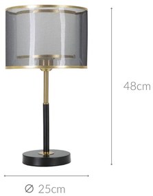Metalowa lampka stołowa z podwójnym kloszem, Ø 25 cm