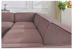 Różowy narożnik modułowy (lewostronny/w kształcie litery U) Megeve – Bobochic Paris