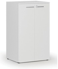 Szafa biurowa z drzwiami PRIMO WHITE, 3 półki, 800 x 640 x 1335 mm, biały