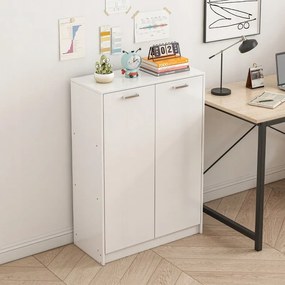 Szafka biurowa typu loft z 2 drzwiami i przestronnymi półkami, niezależna, biała, 108 cm