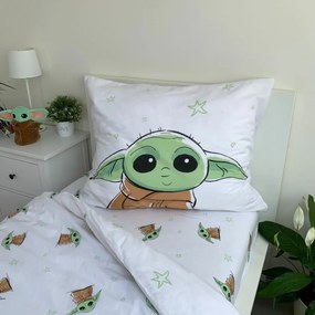 Jerry Fabrics Pościel bawełniana Star Wars BabyYoda, 140 x 200 cm, 70 x 90 cm