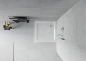 Mexen Flat brodzik kwadratowy slim 90 x 90 cm, biały, syfon chrom - 40109090