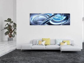 Obraz niebieskiej abstrakcji (170x50 cm)