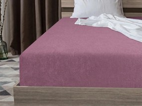 PrzytulneMieszkanie.pl Napínające prześcieradło z polaru MOLTON purpurowe 90 x 200 cm