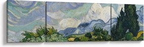 Obraz - Vincent van Gogh, Wheat Field with Cypresses, reprodukcje (170x50 cm)