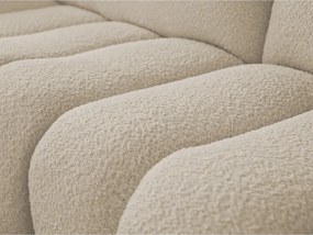 Beżowy narożnik z materiału bouclé (lewostronny/z szezlongiem) Azra – Bobochic Paris