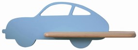 LED dziecięca lampa ścienna z półką CAR LED/5W/230V niebieska/drewno