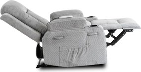 Fotel Masujący BOX 2 Rozkładany z Podnóżkiem Szary Nowoczesny