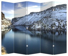 Parawan - Zimowy krajobraz z jeziorem (210x170 cm)