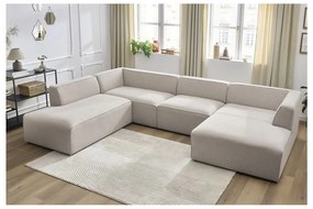 Beżowy narożnik modułowy (lewostronny/w kształcie litery U) Megeve – Bobochic Paris