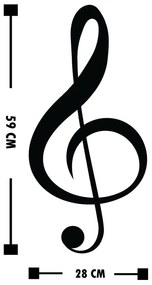 Czarna dekoracja ścienna Wallity Treble Clef