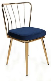 Zestaw krzeseł do jadalni Yildiz Dark Blue, 4 szt.