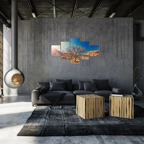 Obraz drzewa na pustyni (125x70 cm)