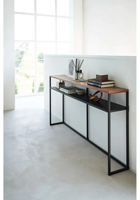 Czarno-ciemnobrązowa konsola w dekorze jesionu 20,5x126 cm Tower – YAMAZAKI
