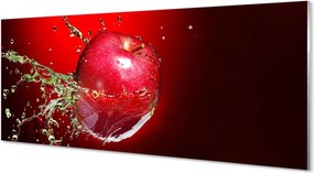 Szkło do Kuchni na Ścianę Jabłko w Porannej Rosie