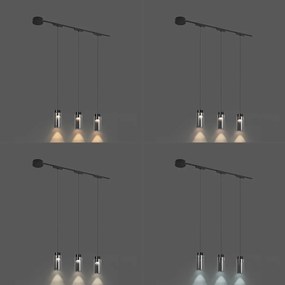 Nowoczesny system oświetlenia szynowego z 3 czarnymi lampami wiszącymi 1-fazowymi - Magnetic Vance
