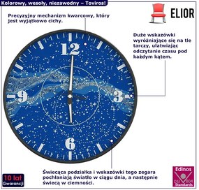 Świecący w nocy zegar ścienny C6-M09