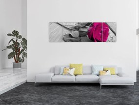 Obraz - Różowa róża (170x50 cm)