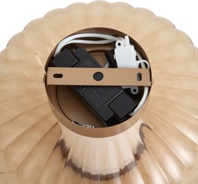 Designerska lampa sufitowa mosiężna 28 cm ze szkłem bursztynowym, ze zintegrowaną diodą LED i 3-stopniowym ściemnianiem - Margherite