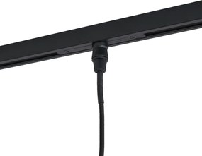 Nowoczesny reflektor czarny z przydymionym szkłem do systemu szynowego 1-fazowego - Slimline Loyce