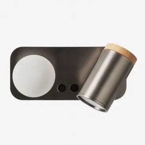 Aplikacja Ścienna Kierunkowa Z 2 Punktami Świetlnymi Z Żelaza Amaranto Chrome - Sklum