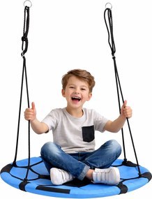 Niebieska huśtawka bocianie gniazdo z wzorem piłki F6-B66